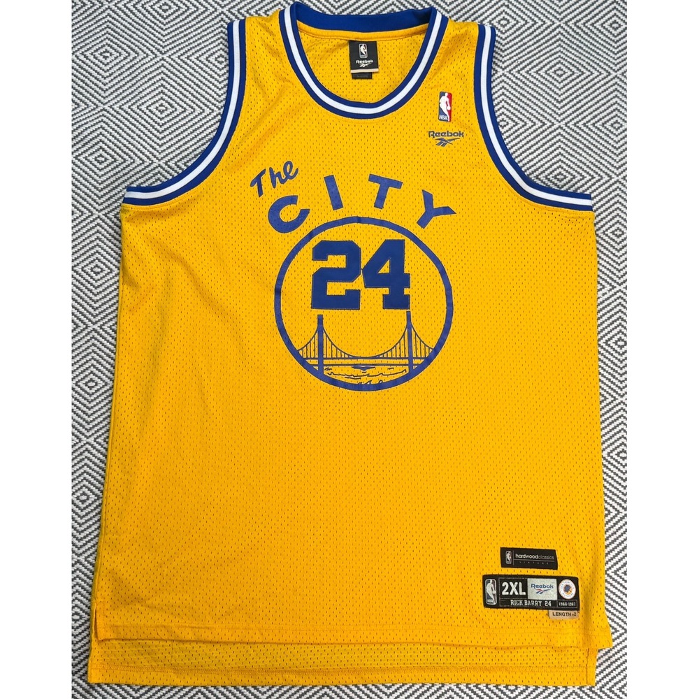 Reebok Vintage NBA Golden State Warriors The City Rick Barry #24 Jersey Size 2XL